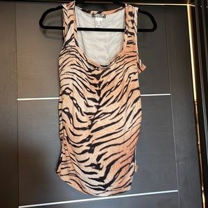 Leopard print tank top.